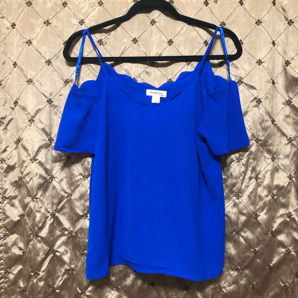 Monteau Los Angeles Woman Nice Shirt, Blue, Medium.